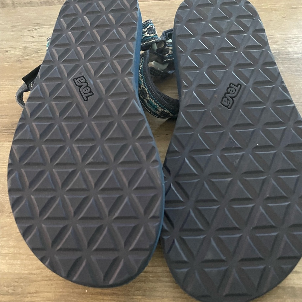 Teva original Geo Blue Gray Strappy Aztec Beach hiking climbing sandals size 9 - Picture 5 of 6